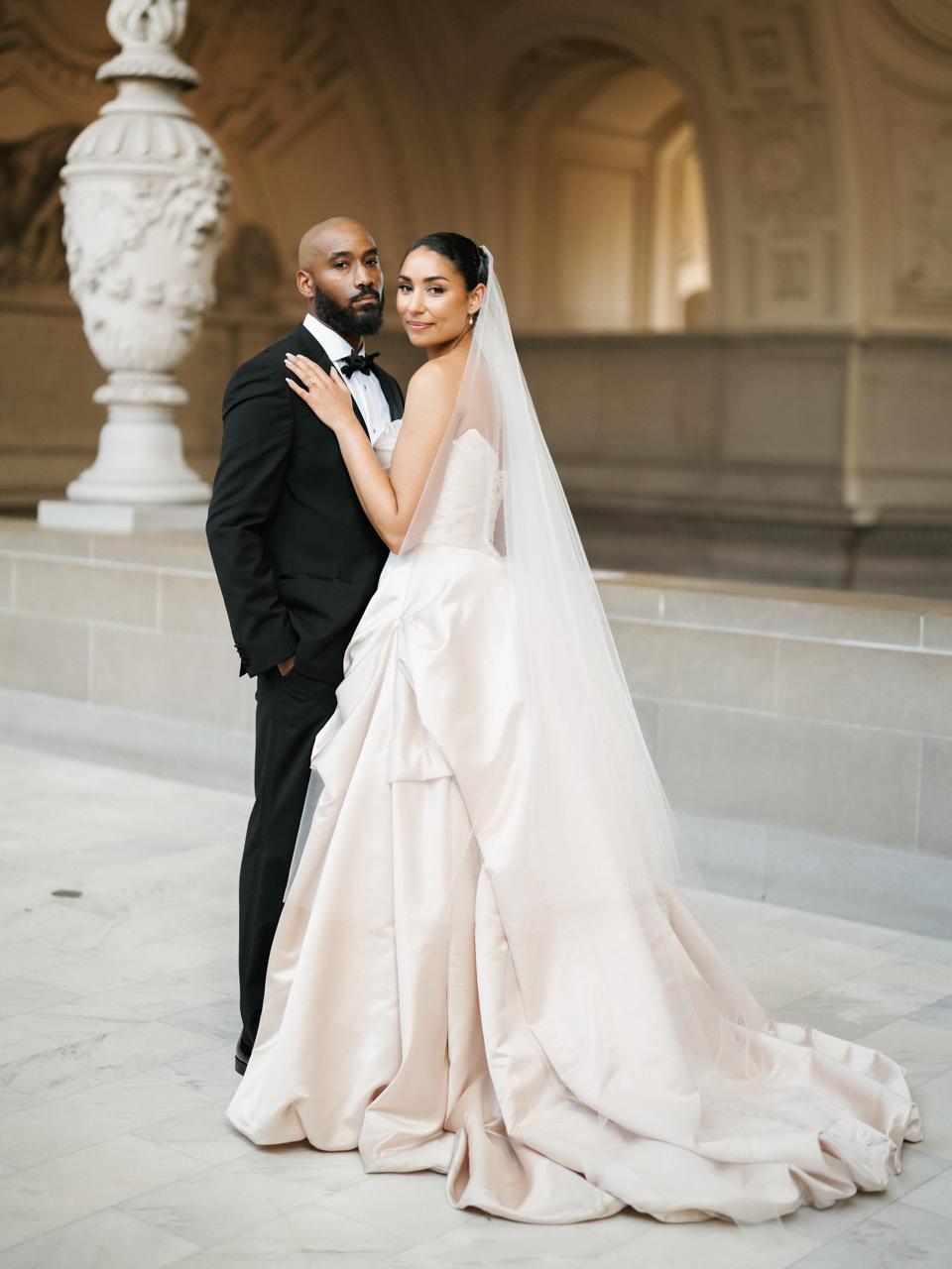 Indoor editorial wedding portrait by Aster Films
