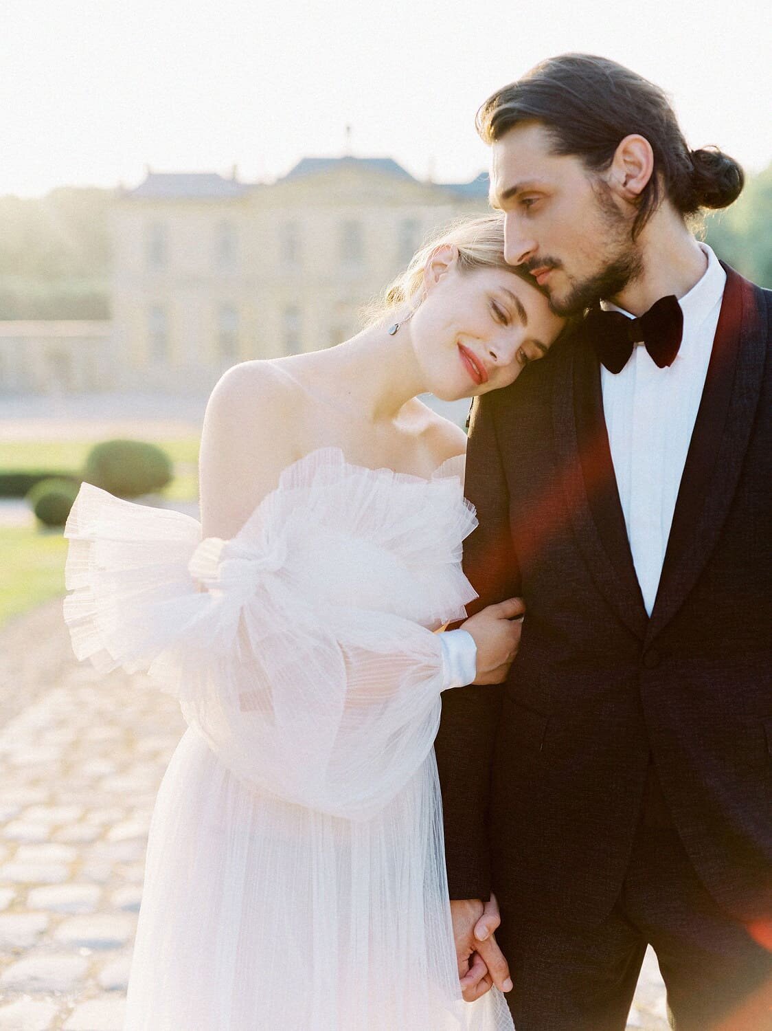 Quiet chateau wedding portrait by Aster Films